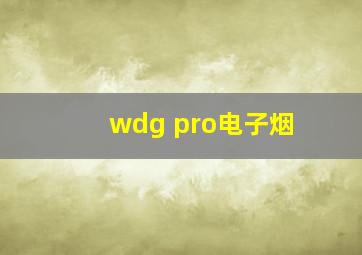 wdg pro电子烟